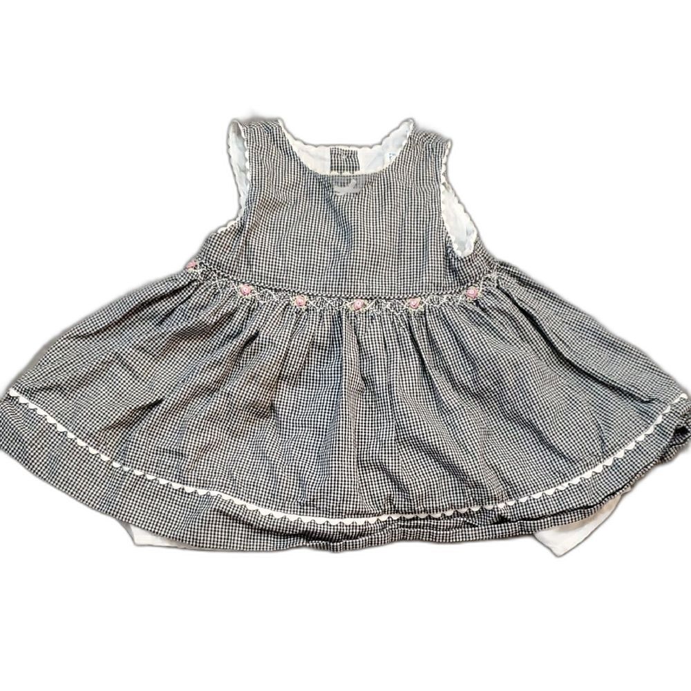 The Children's Place Black and White Checkered Dress Baby 12 Months